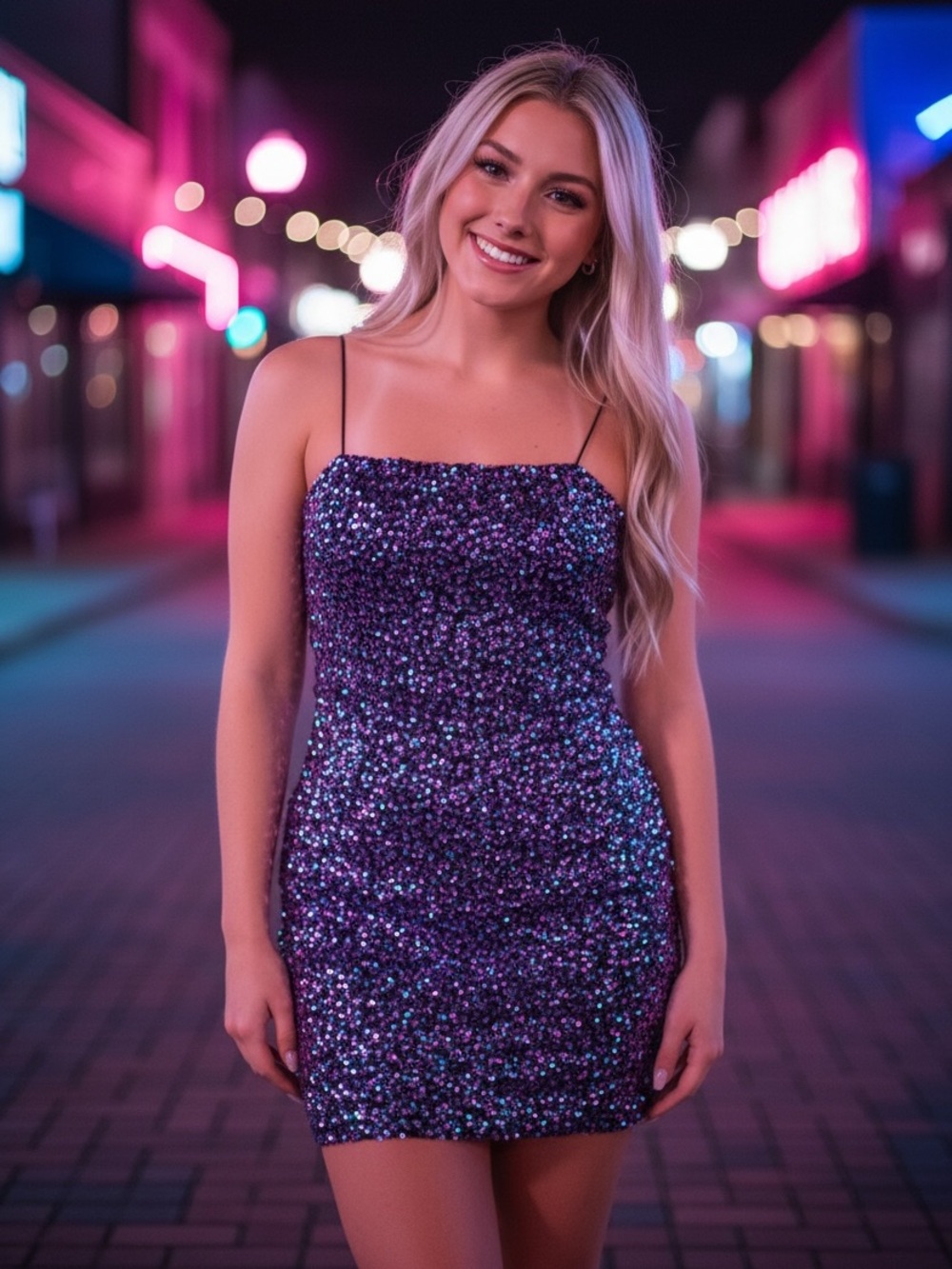 Audrey 3+1 Black Iridescent Sequin Cocktail Dress